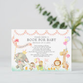 Sweet Safari Animals Parade Douche Boek voor Baby Informatiekaartje (Staand voorkant)