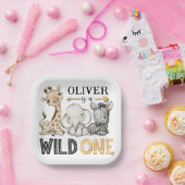 Sweet Safari Animals Wilde Op een dag Papieren Bordje (Feest)