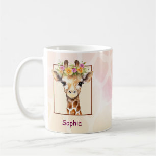 Sweet Safari Baby Giraffe in roze en geel Koffiemok