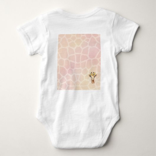 Sweet Safari Baby Giraffe in roze en geel Romper (Achterkant)