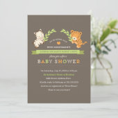 Sweet Safari Baby shower Invite Kaart (Staand voorkant)