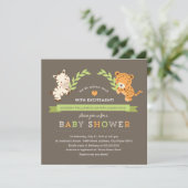 Sweet Safari Baby shower Invite Kaart (Staand voorkant)