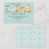 Sweet Safari Baby shower Luier Raffle Ticket Informatiekaartje (Voorkant / Achterkant)