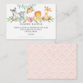Sweet Safari Baby shower Luier Raffle Ticket Informatiekaartje (Voorkant / Achterkant)