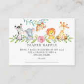Sweet Safari Baby shower Luier Raffle Ticket Informatiekaartje (Voorkant)