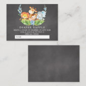 Sweet Safari Baby shower Luier Raffle Ticket Informatiekaartje (Voorkant / Achterkant)