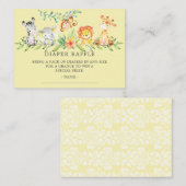 Sweet Safari Baby shower Luier Raffle Ticket Informatiekaartje (Voorkant / Achterkant)