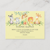 Sweet Safari Baby shower Luier Raffle Ticket Informatiekaartje (Voorkant)