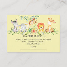 Sweet Safari Baby shower Luier Raffle Ticket