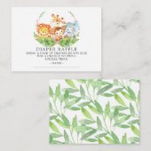 Sweet Safari Baby shower Luier Raffle Ticket Informatiekaartje (Voorkant / Achterkant)