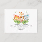 Sweet Safari Baby shower Luier Raffle Ticket Informatiekaartje (Voorkant)