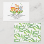 Sweet Safari Baby shower Luier Raffle Ticket Informatiekaartje (Voorkant / Achterkant)