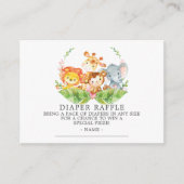 Sweet Safari Baby shower Luier Raffle Ticket Informatiekaartje (Voorkant)