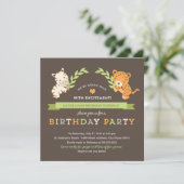 Sweet Safari Birthday Party Invitation Kaart (Staand voorkant)