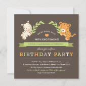 Sweet Safari Birthday Party Invitation Kaart (Voorkant)