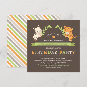 Sweet Safari Birthday Party Invitation Kaart