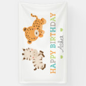 Sweet Safari Birthday Spandoek (Verticaal)