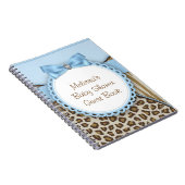 Sweet Safari Blauw en bruin Baby shower gastenboek Notitieboek (Rechterzijde)