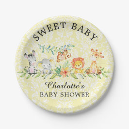 Sweet Safari Dieren Baby shower 7" Bord