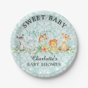 Sweet Safari Dieren Baby shower 7" Bord