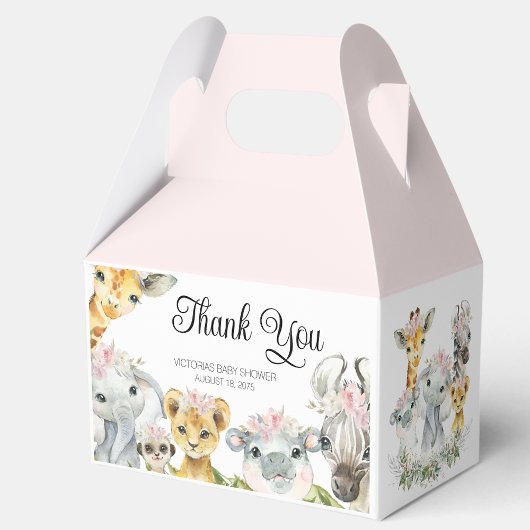 Sweet Safari Dieren Baby shower Favor Box Bedankdoosjes