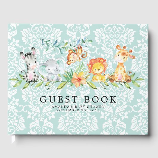 Sweet Safari Dieren Baby shower Gastenboek (Voorkant)