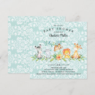 Sweet Safari Dieren Genderneutraal Baby shower Kaart