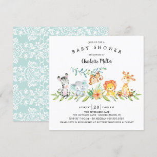 Sweet Safari Dieren Geslacht Neutraal Baby shower  Kaart