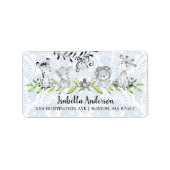 Sweet Safari Dieren Jongens Baby shower Adres Etiket (Voorkant)