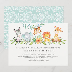 Sweet Safari Dieren Neutraal Baby shower Kaart