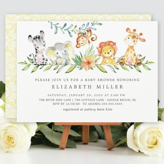 Sweet Safari Dieren Neutraal Baby shower Kaart