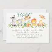 Sweet Safari Dieren Neutraal Baby shower Kaart (Voorkant)