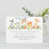 Sweet Safari Dieren Neutraal Baby shower Kaart (Staand voorkant)
