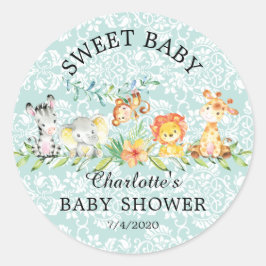 Sweet Safari Dieren Sweet Baby Favor Sticker