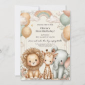 Sweet Safari First Birthday Kaart (Voorkant)