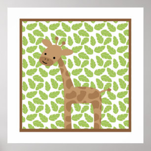 Sweet Safari Little Giraffe Nursery Wall Art Poster