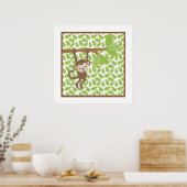 Sweet Safari Little Monkey Nursery Wall Art Poster (Keuken)