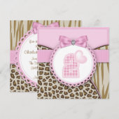 Sweet Safari Meisjes Verjaardagsfeestje Kaart (Voorkant / Achterkant)