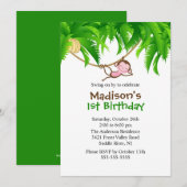 Sweet Safari Monkey Birthday Uitnodiging (Voorkant / Achterkant)