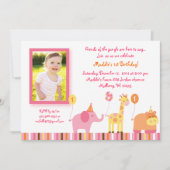 Sweet Safari Oerwoud Animal Birthday Invitations Kaart (Voorkant)