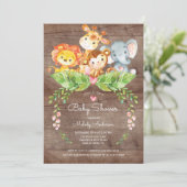 Sweet Safari Oerwoud Baby shower Kaart (Staand voorkant)