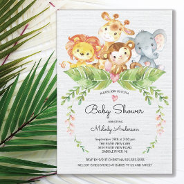 Sweet Safari Oerwoud Baby shower Kaart