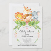Sweet Safari Oerwoud Baby shower Kaart (Voorkant)