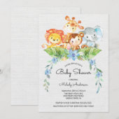 Sweet Safari Oerwoud Boys Baby shower Uitnodiging (Voorkant / Achterkant)