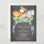 Sweet Safari Oerwoud Boys Baby shower Uitnodiging (Voorkant)