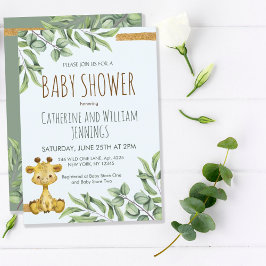 Sweet Safari Oerwoud Eucalyptus Giraffe Baby showe Kaart