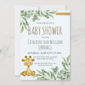 Sweet Safari Oerwoud Eucalyptus Giraffe Baby showe Kaart (Voorkant)