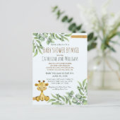 Sweet Safari Oerwoud Giraffe Baby shower per post Briefkaart (Staand voorkant)