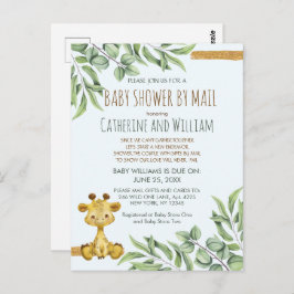 Sweet Safari Oerwoud Giraffe Baby shower per post Briefkaart