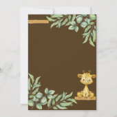 Sweet Safari Oerwoud Giraffe Baby shower per post Kaart (Achterkant)
